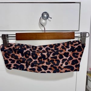 SHEIN cheetah print bandeau bikini top